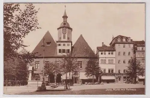 62968 Foto Ak Jena Markt mit Rathaus 1926