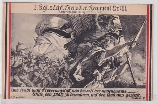 78072 Patriotika AK 2. kgl. sächs. Grenadier-Regiment Nr. 101 Feldpost 1915