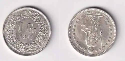 1 Franken Silber Münze Schweiz 1957 f.vz (147069)