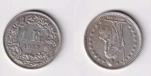 1 Franken Silber Münze Schweiz 1957 ss (143716)