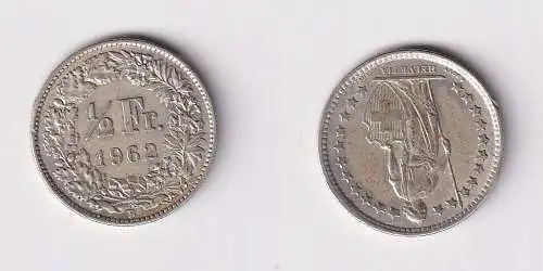1/2 Franken Silber Münze Schweiz 1962 B ss (104438)