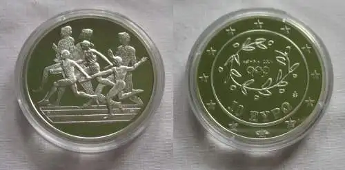 10 Euro Silber Münze Griechenland Olympiade Staffellauf 2004 PP (140209)