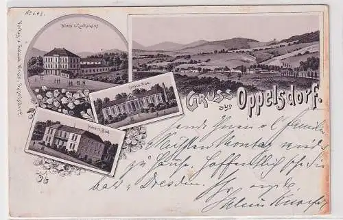 17730 AK Gruss aus Oppelsdorf (Opolno-Zdrój)- Hotel z. Curhausas Albert-Bad 1898