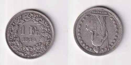 1 Franken Silber Münze Schweiz 1944 ss (148170)