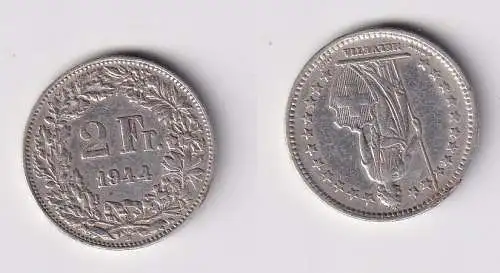 2 Franken Silber Münze Schweiz 1944 B ss (150567)