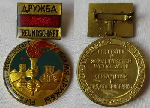 DDR Abzeichen DSF Flamme der Freundschaft - VEB Mansfeld Kombinat Pieck (141094)