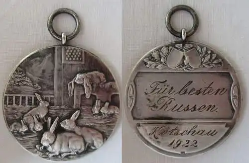 Medaille Für besten Russen Kötschau 1922 Kaninchenzüchter Verband (165592)