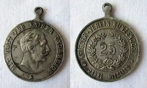 Medaille 25 Jahre Mitglied Krieger-Verein Kunzendorf Kaiser Wilhelm II. (166985)
