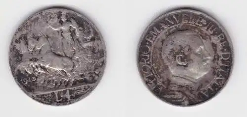 1 Lire Silber Münze Italien 1910 Quadriga (151657)