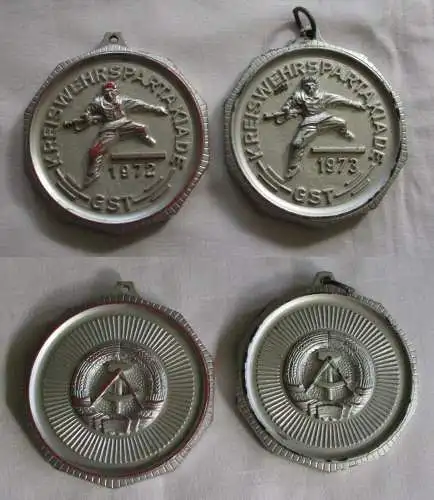 2 DDR Medaillen GST Sport & Technik Kreiswehrspartakiade 1972/73 (139927)
