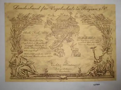 1000 Mark Arche Noah Aktie Landesbund für Vogelschutz Bayern e.V. (127064)