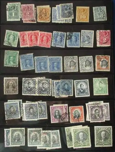 kleine Briefmarkensammlung mit 85 alten Briefmarken Chile (140490)