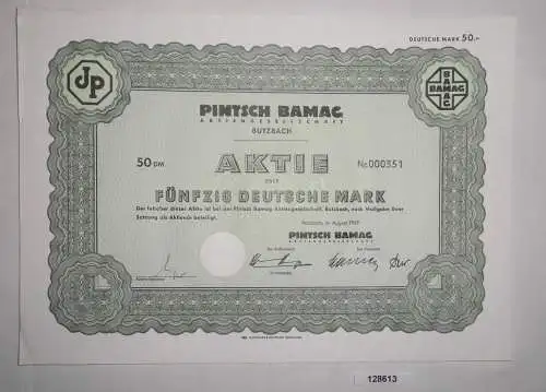 50 Mark Aktie Pintsch Bamag AG Butzbach August 1969 (128613)