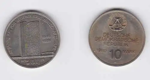 DDR Gedenkmünze 10 Mark 40 Jahre RGW Wirtschaftshilfe 1989 Stempelglanz (128330)