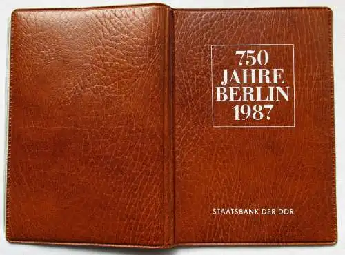 DDR 750 Jahre Berlin,Offizieller Folder m. 4 Münzen & Token, Staatsbank (121270)