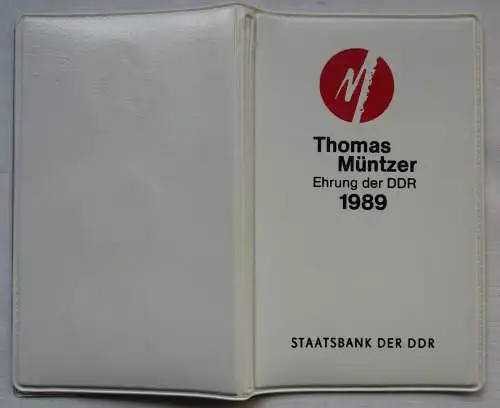DDR 2 x 5 Mark 1989 - Mappe Thomas Müntzer / Zwickau + Mühlhaus. - Stgl.(126033)