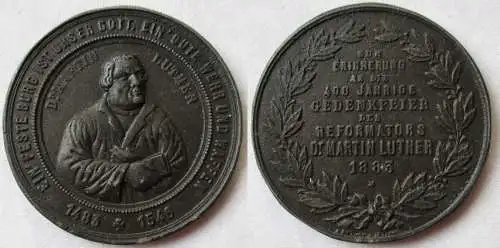 Medaille Erinnerung 400 jährige Gedenkfeier des Reformators Luther 1883 (108892)