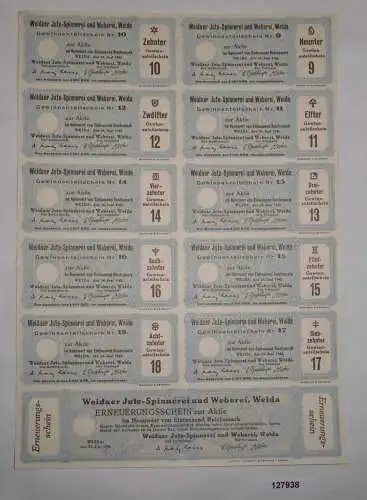 1000 RM Zinsschein Weidaer Jute-Spinnerei und Weberei 24. Juni 1962 (127938)