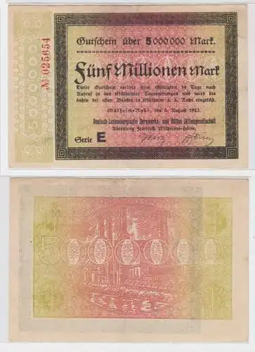 5 Millionen Mark Banknote Inflation Stadt Mülheim Ruhr 6.8.1923 (136258)