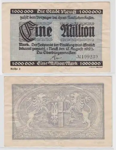 1 Million Mark Banknote Stadt Neuß 15.08.1923 (136090)