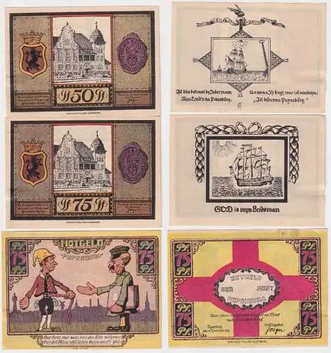 3 Banknoten Notgeld der Stadt Papenburg 1921 (154454)