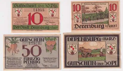 10 + 50 Pfennig Banknote der Stadt Derenburg (Harz) 1920 (155710)