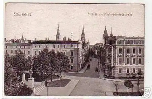 18058 Ak Schweidnitz Blick in die Kupferschmiedestrasse