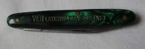 DDR Reklame Taschenmesser VEB Lederwaren Bretnig (114490)