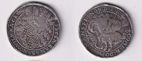1 Taler Silber Münze Mansfeld-vorderortische Linie zu Bornstedt 1607 ss (122996)