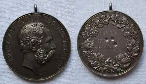 Silber Medaille "Dem besten Schützen" Albert König von Sachsen (169048)