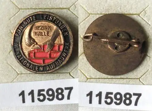 lackierte DDR Aufbaunadel Bezirk Halle in Bronze (115987)