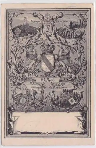 901347 Ak zum 50 jährigen Regierungsjubiläum Friedrich I. (Baden, Großherzog) 
