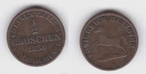 1/2 Groschen Silber Münze Hannover 1858 B ss (142822)