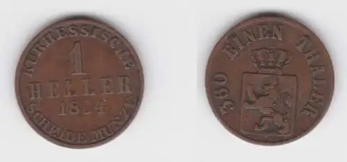 1 Heller Kupfer Münze Hessen-Kassel 1864 (142878)
