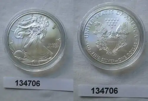 1 Dollar Silber Münze Silver Eagle USA 2010 1 Unze Feinsilber Stgl. (134706)