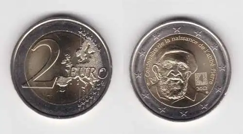 2 Euro Bi-Metall Münze Frankreich 2012 Abbe Pierre (131240)