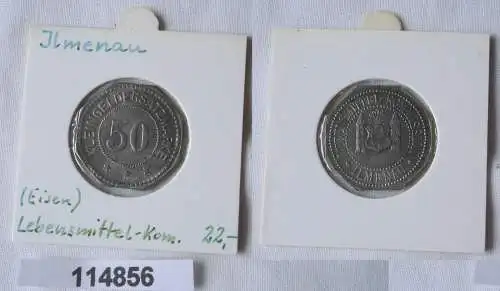 alte Eisen Wertmarke 50 Ilmenau Lebensmittel Kommission um 1918 (114856)
