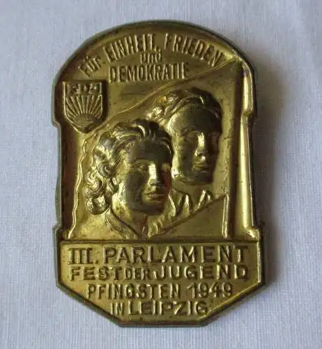 DDR FDJ Abzeichen III. Parlament Fest der Jugend Pfingsten Leipzig 1949 (134465)