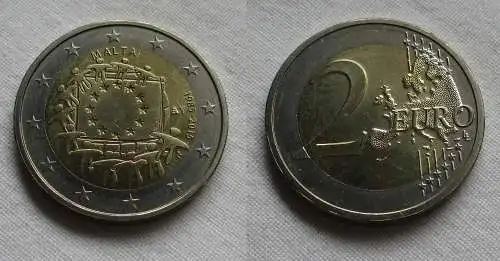 2 Euro Gedenkmünze Malta 30 JAHRE EUROPAFLAGGE 2015 Stgl. (159786)