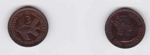 3 Mils Kupfer Münze Zypern 1955 Fisch (133282)