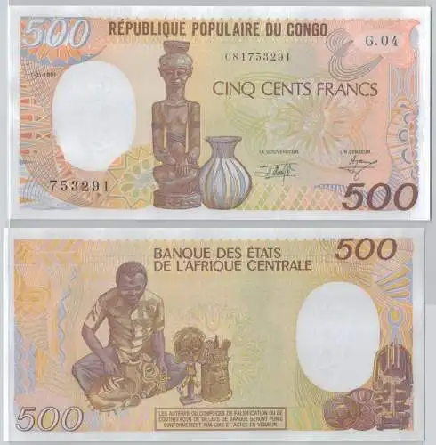 500 Francs Banknote Central African Zentral Afrika 01.01.1991 Pick 14d (147089)