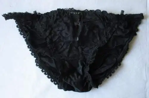 DDR Dessous Slip schwarz Spitze Dederon ungetragen Gr. 42 Marke Stretta (156569)