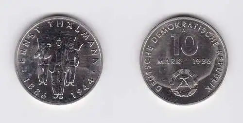 DDR Gedenk Münze 10 Mark Ernst Thälmann 1986 (121288)