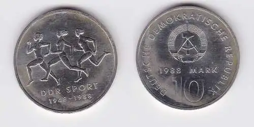 DDR Gedenk Münze 10 Mark 40 Jahre DDR Sport 1988 (121335)