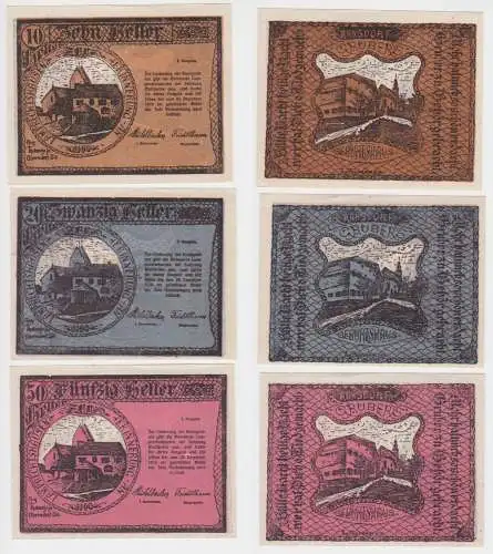 10, 20 und 50 Heller Banknoten Lamprechtshausen bei Salzburg (140288)