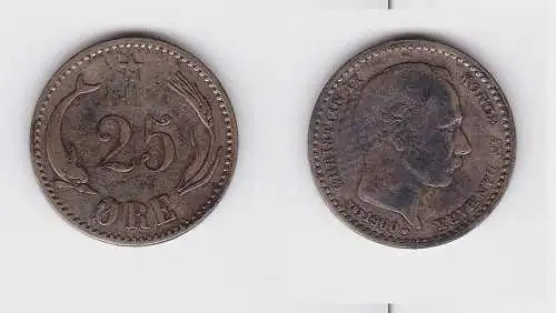 25 Öre Silber Münze Dänemark 1900 Delphin (130423)