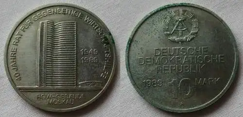DDR Gedenkmünze 10 Mark 40 Jahre RGW gegenseitige Wirtschaftshilfe 1989 (122708)
