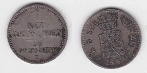 1 Neu Groschen Silber Münze Sachsen 1849 B ss (143248)