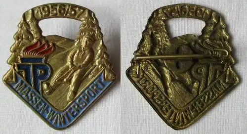 seltenes DDR Abzeichen Jung Pioniere Massen-Wintersport 1956 / 1957 (142648)