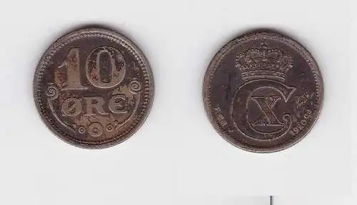 10 Öre Silber Münze Dänemark 1920 (133277)